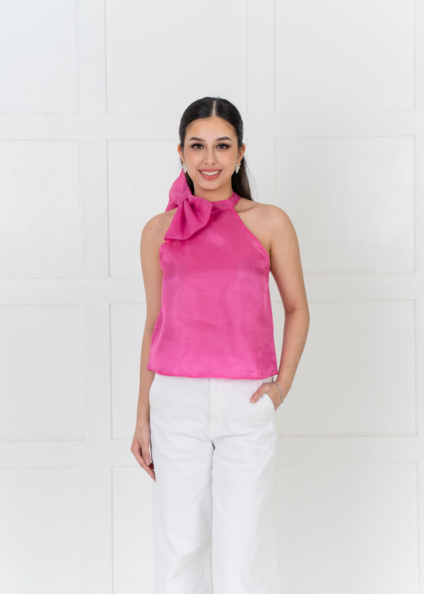 Laura Halter 2way Top - Hot Pink