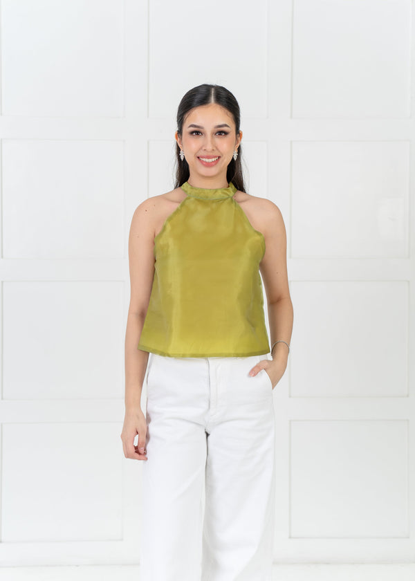 Laura Halter 2way Top - Lime Green