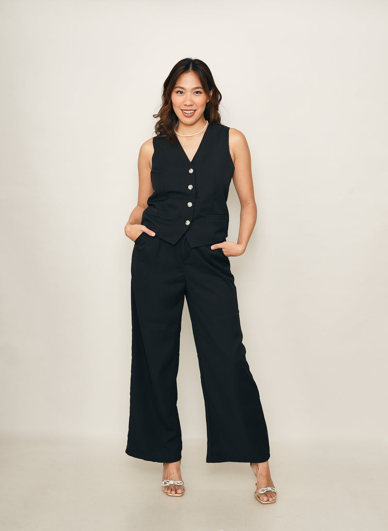 Molly Vest and Trouser Set - Black