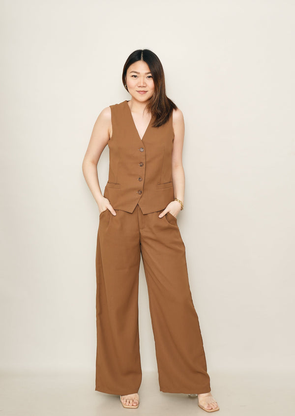 Molly Vest and Trouser Set - Brown