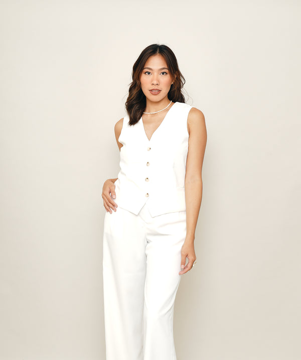 Molly Vest and Trouser Set - White
