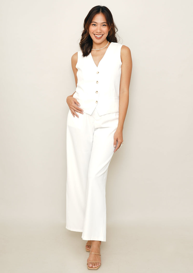 Molly Vest and Trouser Set White – Wear Sundays - Main Image