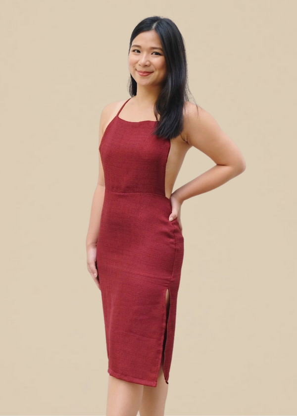Claudia Dress - Maroon